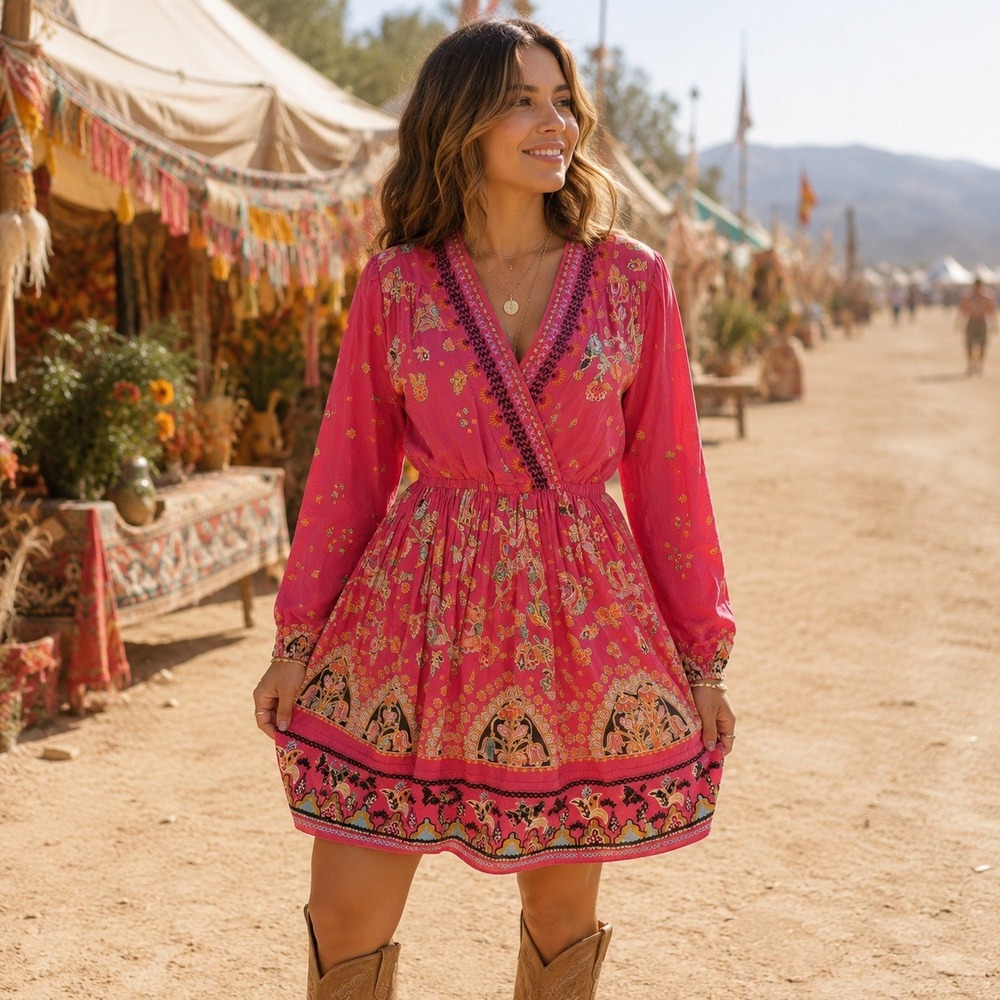 by Anthropologie Raquel Embroidered Beaded Mini Dress S Boho Dopamine Dressing